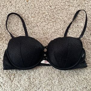 Victoria’s Secret pink push up black bra